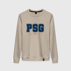 Свитшот хлопковый женский PSG FC Classic, цвет: миндальный