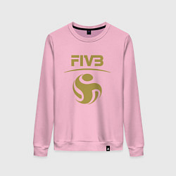 Свитшот хлопковый женский FIVB ВОЛЕЙБОЛ ЛОГО, цвет: светло-розовый