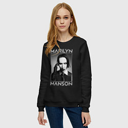 Свитшот хлопковый женский Marilyn Manson фото, цвет: черный — фото 2