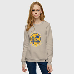 Свитшот хлопковый женский GS Warriors, цвет: миндальный — фото 2