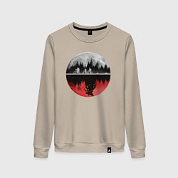 Свитшот хлопковый женский Stranger Things Moon, цвет: миндальный