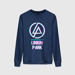 Свитшот хлопковый женский Linkin Park Glitch Rock, цвет: тёмно-синий