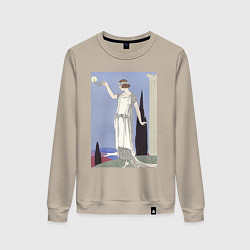 Свитшот хлопковый женский Robe du Soir, de Worth Муза, цвет: миндальный