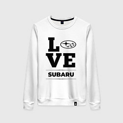 Свитшот хлопковый женский Subaru Love Classic, цвет: белый