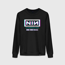 Свитшот хлопковый женский Nine Inch Nails Glitch Rock, цвет: черный