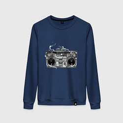 Свитшот хлопковый женский Wu-Tang Boombox, цвет: тёмно-синий