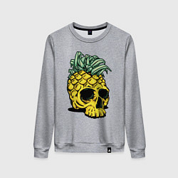 Свитшот хлопковый женский Череп-ананас Лето, цвет: меланж
