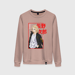 Свитшот хлопковый женский МАЙКИ - САНО МАНДЗИРО ТОКИЙСКИЕ МСТИТЕЛИ, цвет: пыльно-розовый