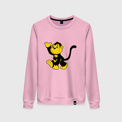 Свитшот хлопковый женский Wu-Tang Monkey, цвет: светло-розовый