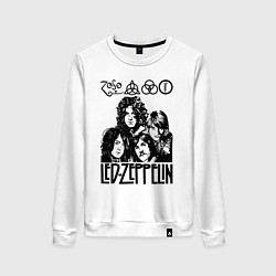 Свитшот хлопковый женский Led Zeppelin Black, цвет: белый