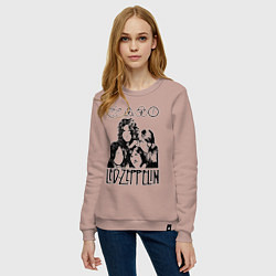 Свитшот хлопковый женский Led Zeppelin Black, цвет: пыльно-розовый — фото 2