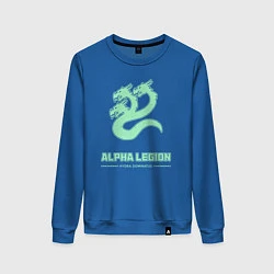 Свитшот хлопковый женский Альфа легион винтаж лого гидра, цвет: синий
