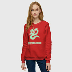 Свитшот хлопковый женский Альфа легион винтаж лого гидра, цвет: красный — фото 2
