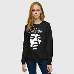 Свитшот хлопковый женский Джими Хендрикс, цвет: черный — фото 2