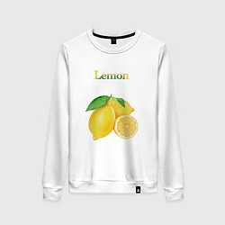 Свитшот хлопковый женский Lemon лимон, цвет: белый