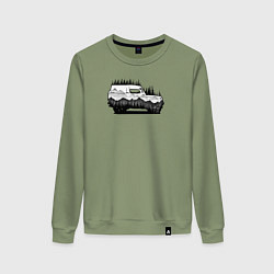 Свитшот хлопковый женский Бездорожье без дорог, цвет: авокадо