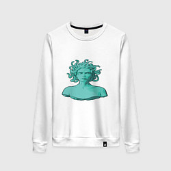 Свитшот хлопковый женский Девушка со змеями, цвет: белый