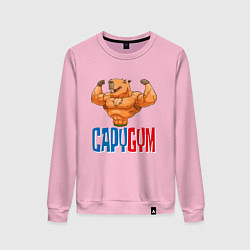 Свитшот хлопковый женский CapyGYM - лучший бодибилдинг, цвет: светло-розовый