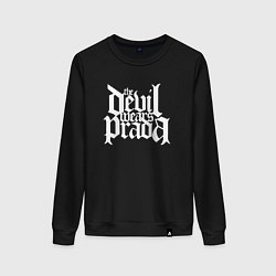 Свитшот хлопковый женский The Devil wears prada logo art, цвет: черный