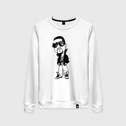 Свитшот хлопковый женский Kanye west - персонаж, цвет: белый