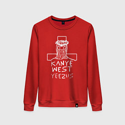 Свитшот хлопковый женский Kanye west - kanye west yeezus, цвет: красный