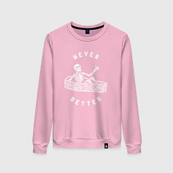 Свитшот хлопковый женский Never better art, цвет: светло-розовый