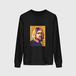 Свитшот хлопковый женский Nirvana - Cobain, цвет: черный