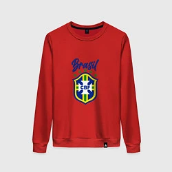 Свитшот хлопковый женский Brasil Football, цвет: красный