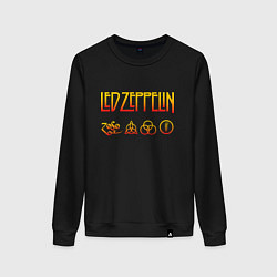 Свитшот хлопковый женский Led Zeppelin - logotype, цвет: черный