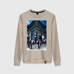 Свитшот хлопковый женский Stray Kids Thunderous, цвет: миндальный