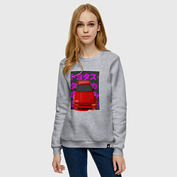 Свитшот хлопковый женский Supra A70 MK3 JDM, цвет: меланж — фото 2
