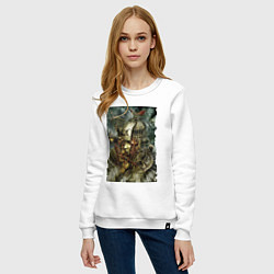 Свитшот хлопковый женский Фантастический механистический костюм для девушки, цвет: белый — фото 2