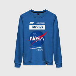 Свитшот хлопковый женский Nasa - Logo, цвет: синий