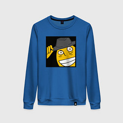 Свитшот хлопковый женский Рофлан здарова, цвет: синий