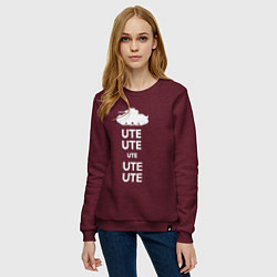 Свитшот хлопковый женский UTE UTE art, цвет: меланж-бордовый — фото 2