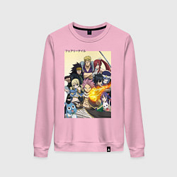 Свитшот хлопковый женский Fairy Tail heroes, цвет: светло-розовый