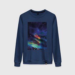 Свитшот хлопковый женский Звездная рапсодия, цвет: тёмно-синий