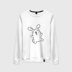 Свитшот хлопковый женский Happy Bunny, цвет: белый
