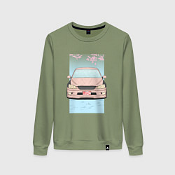 Свитшот хлопковый женский Toyota Altezza stance, цвет: авокадо