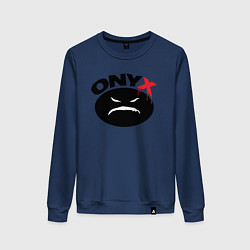Свитшот хлопковый женский Onyx logo black, цвет: тёмно-синий