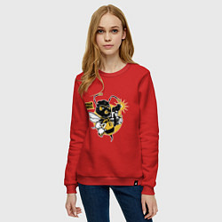 Свитшот хлопковый женский Wu - killa beez, цвет: красный — фото 2