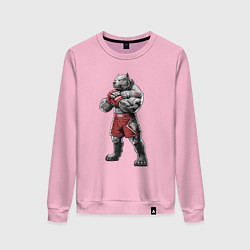 Свитшот хлопковый женский Питбуль - Смешанные единоборства - MMA, цвет: светло-розовый