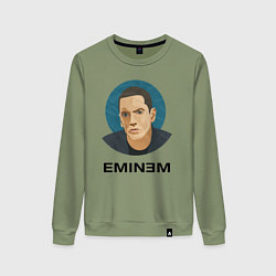 Свитшот хлопковый женский Eminem поп-арт, цвет: авокадо