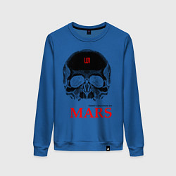 Свитшот хлопковый женский 30 STM: Skull, цвет: синий