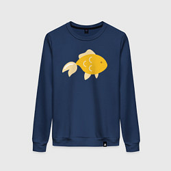 Свитшот хлопковый женский Золотая рыбкa, цвет: тёмно-синий