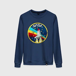 Свитшот хлопковый женский NASA - emblem - USA, цвет: тёмно-синий