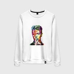 Свитшот хлопковый женский David Bowie singer, цвет: белый