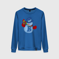 Свитшот хлопковый женский Snowman BTC, цвет: синий