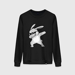 Свитшот хлопковый женский Кролик ДЭБ, цвет: черный