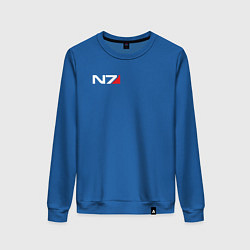 Свитшот хлопковый женский Логотип N7, цвет: синий